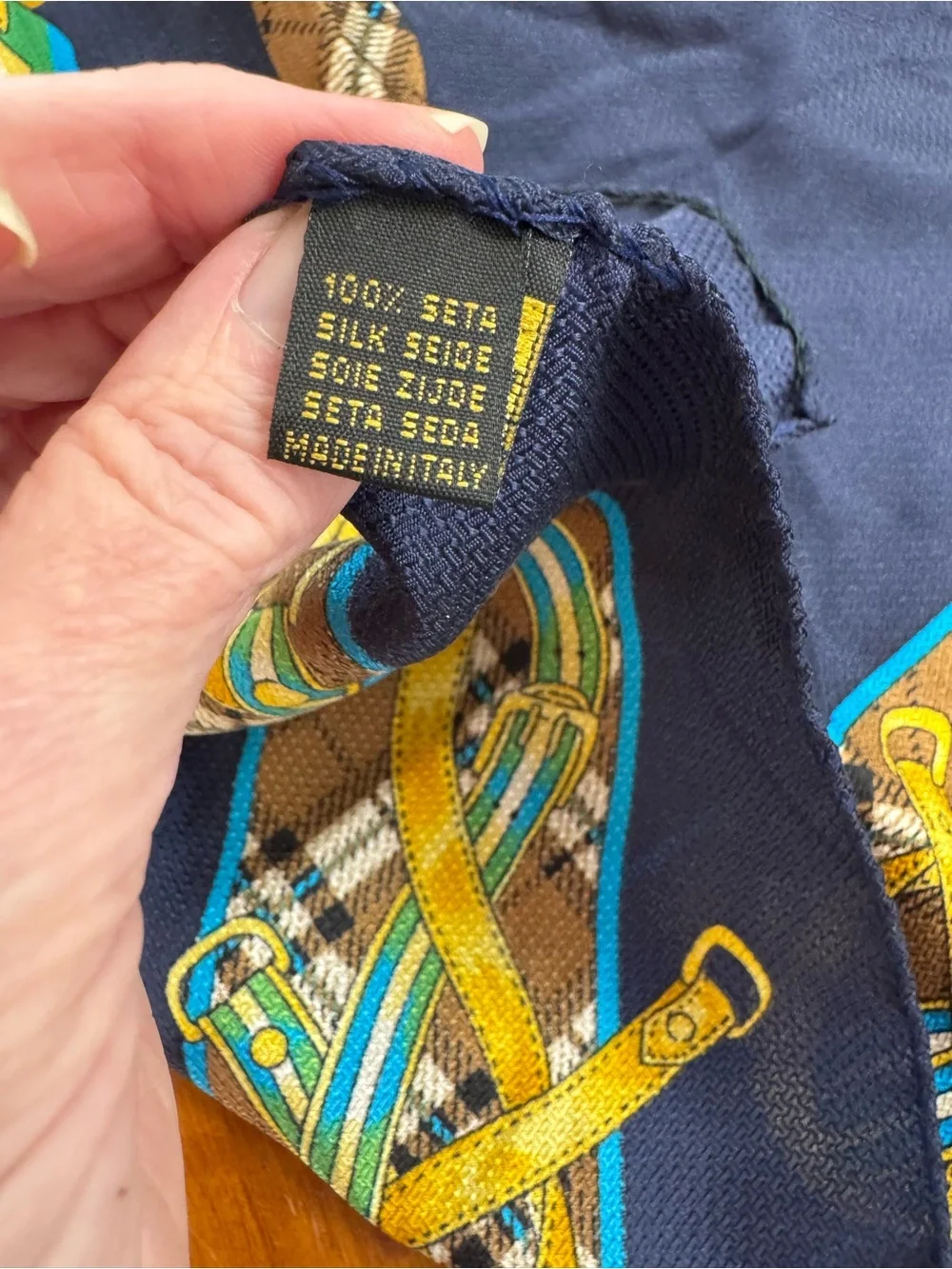 Italian Silk scarf equestrian motif ? Vintage